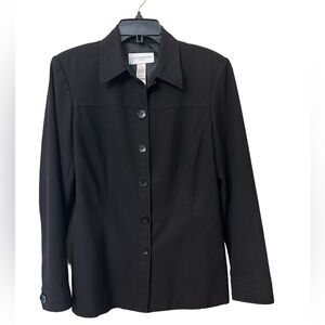 Liz Claiborne Womens Lizsport Black Button Jacket - Size 6